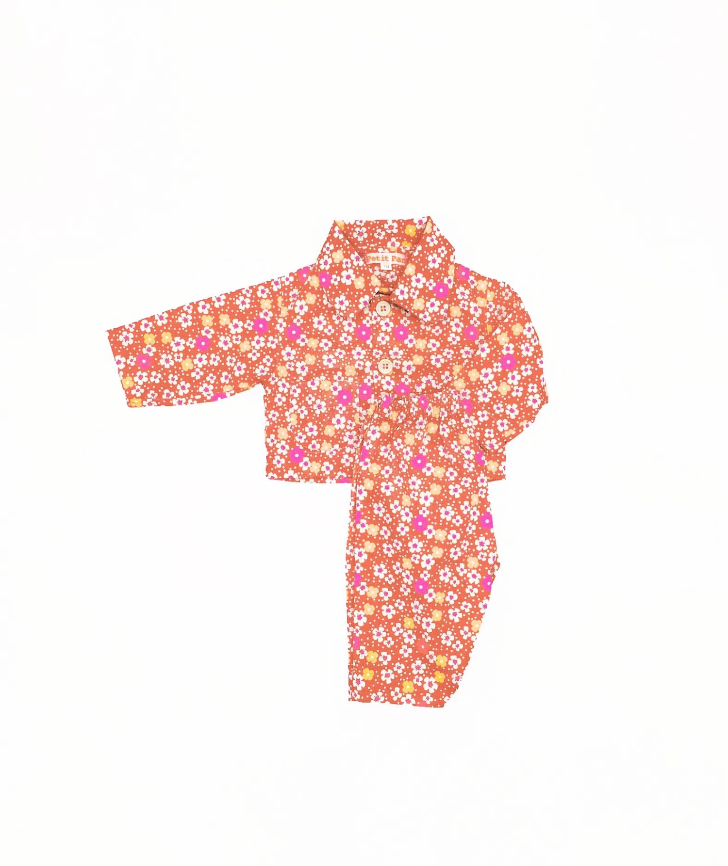 Pyjama Bébé Fleurs Des îles Rose Sable 1 Pyjama Bébé Fleurs Des îles Rose Sable