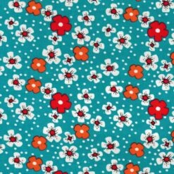 Coupon Toile Cirée Fleurs Des îles Turquoise