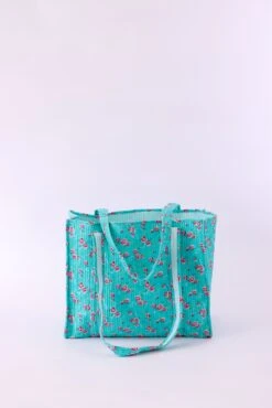 Cabas Matelassé Pivoine Céladon