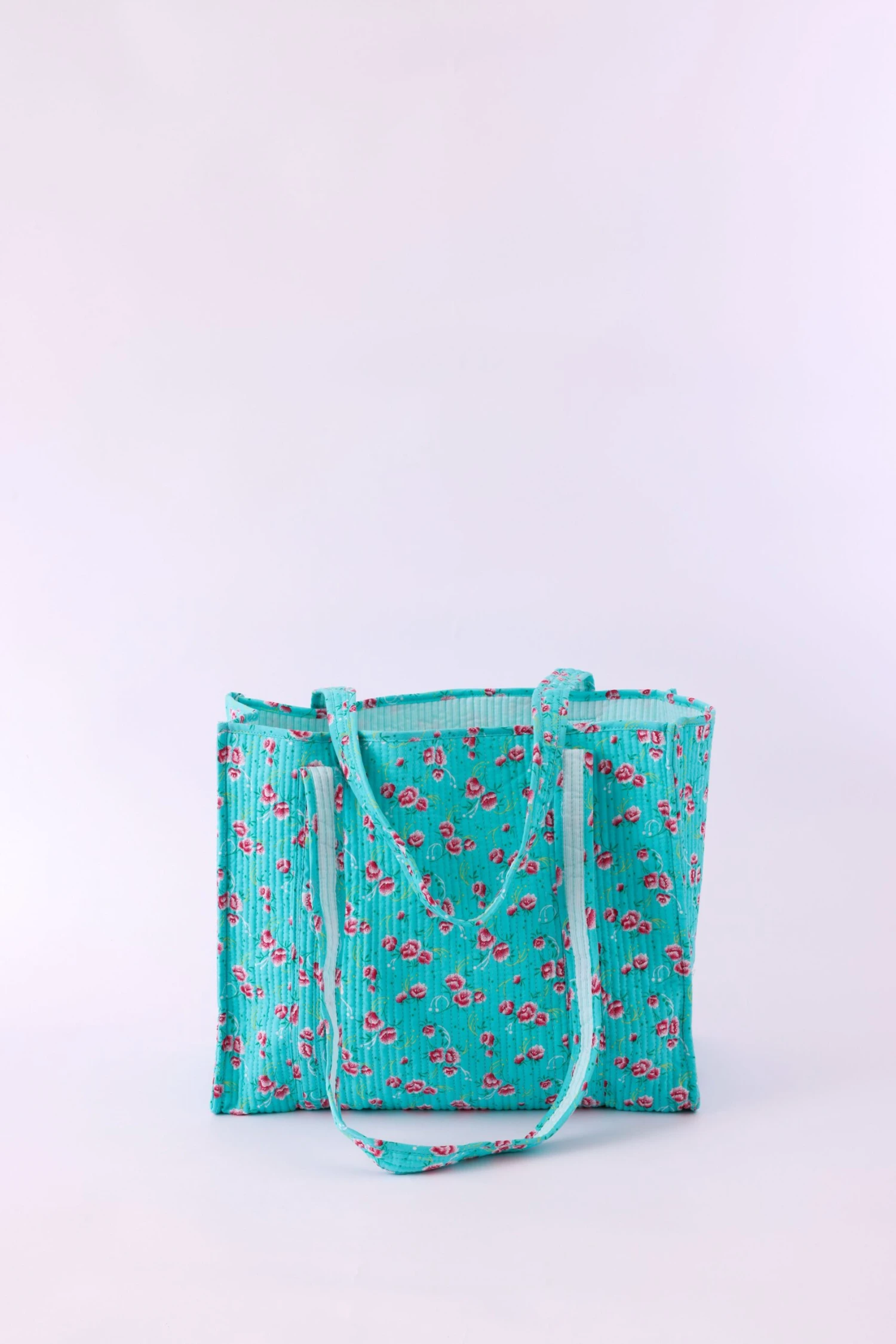 Cabas Matelassé Pivoine Céladon 1 Cabas Matelassé Pivoine Céladon