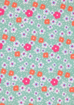 Toile Cirée Fleurs Des îles Vert D'eau