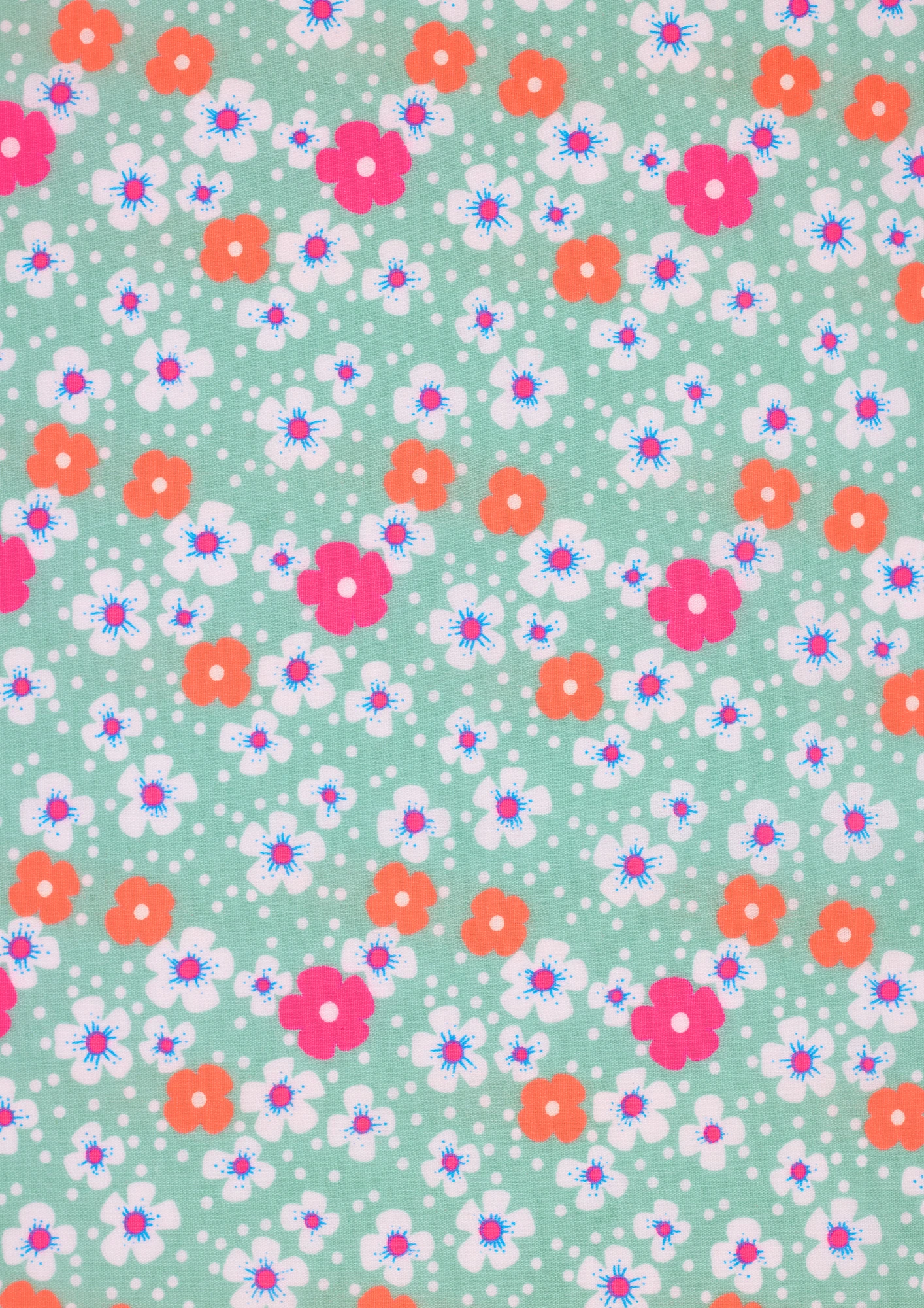 Toile Cirée Fleurs Des îles Vert D'eau 1 Toile Cirée Fleurs Des îles Vert D'eau