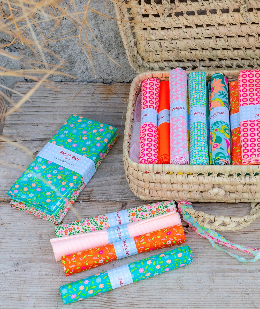 Coupon Coton Enduit Peace And Love Azur 2 Coupon Coton Enduit Peace And Love Azur – Image 2