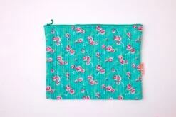 Pochette Matelassée XL Pivoine Céladon