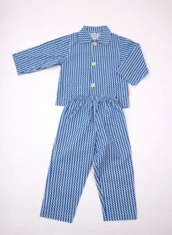 Pyjama Kifkif 9 Pyjama Kifkif -Petit Pan Soldes Magasin Pyjama Kifkif bleu outremer avec des motifs ondules 460 032 538