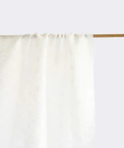 Voile De Coton Fleurs Blanc