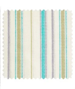 Voile De Coton Rayure M Turquoise