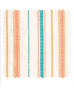 Voile De Coton Rayure M Corail