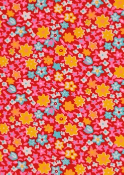 Coton Imprimé Fleur D'oranger Rouge